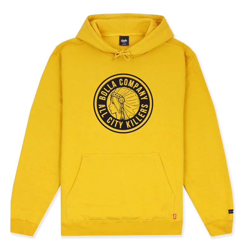 EMBLEM PULLOVER HOODIE - GOLD